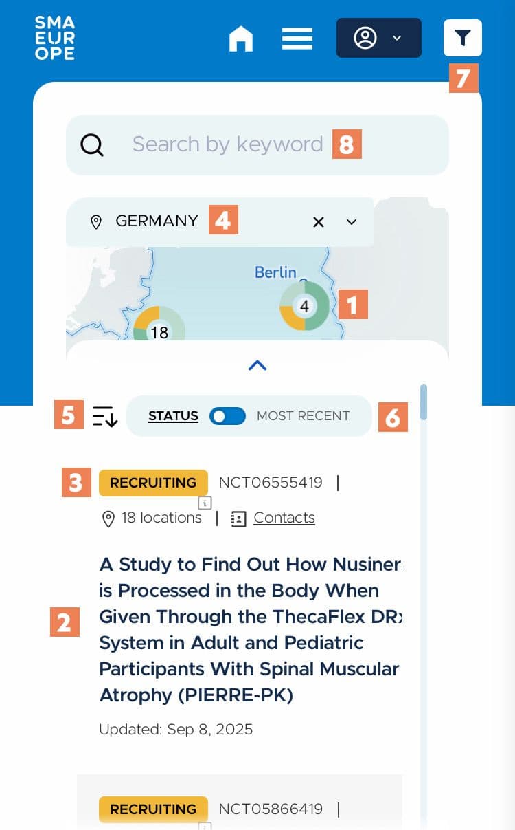 Navigate to find SMA trials